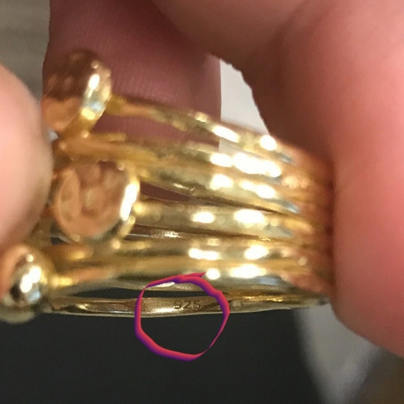 14KT GOLD PLATED 6 ROW RING - Picture 3 of 3